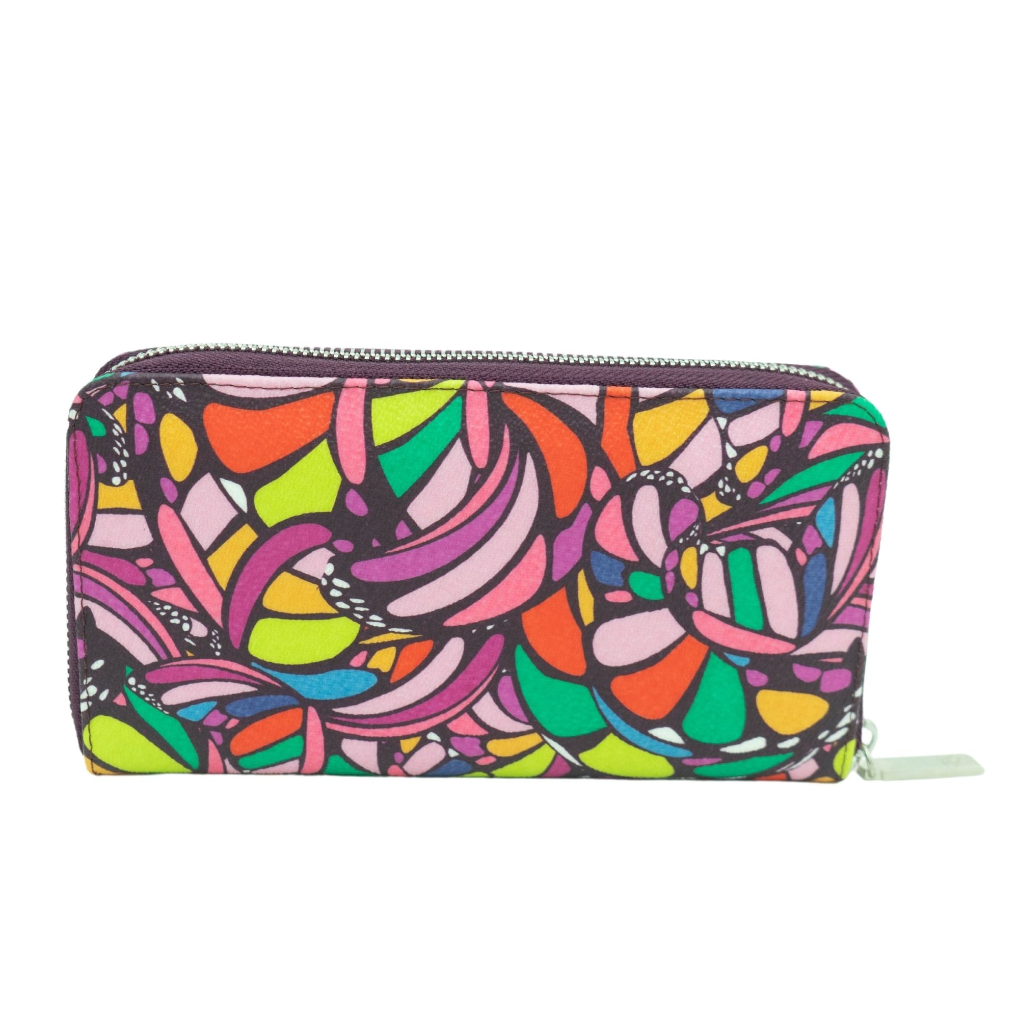 Cartera Grande Vinil Mariposa Abstracta