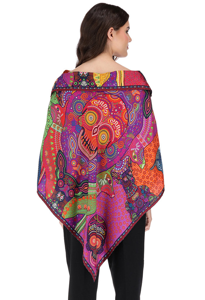 Poncho Día de Muertos Mictlán