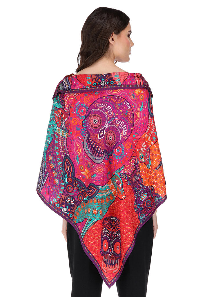 Poncho Día de Muertos Mictlán