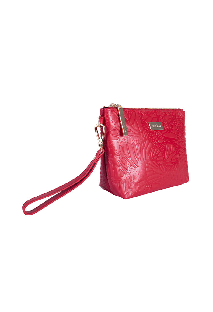 Cosmetiquera Piix de Piel Grabado Mariposa