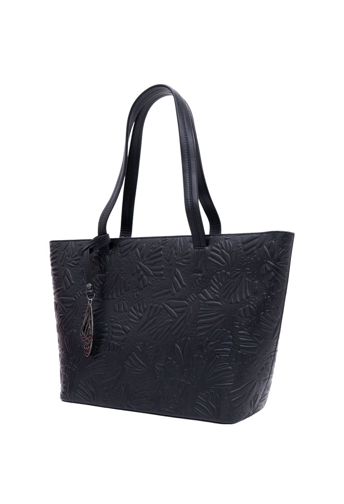 Tote K'iin de Piel Grabado Mariposa