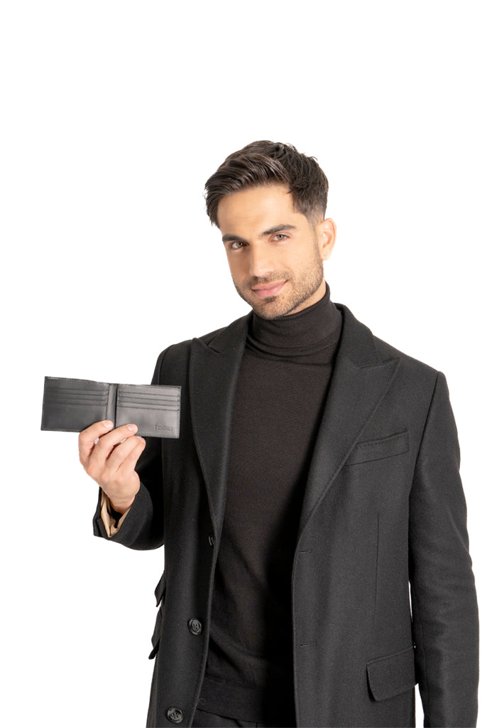 Cartera Semiak Negra Forro Colibrí Origami
