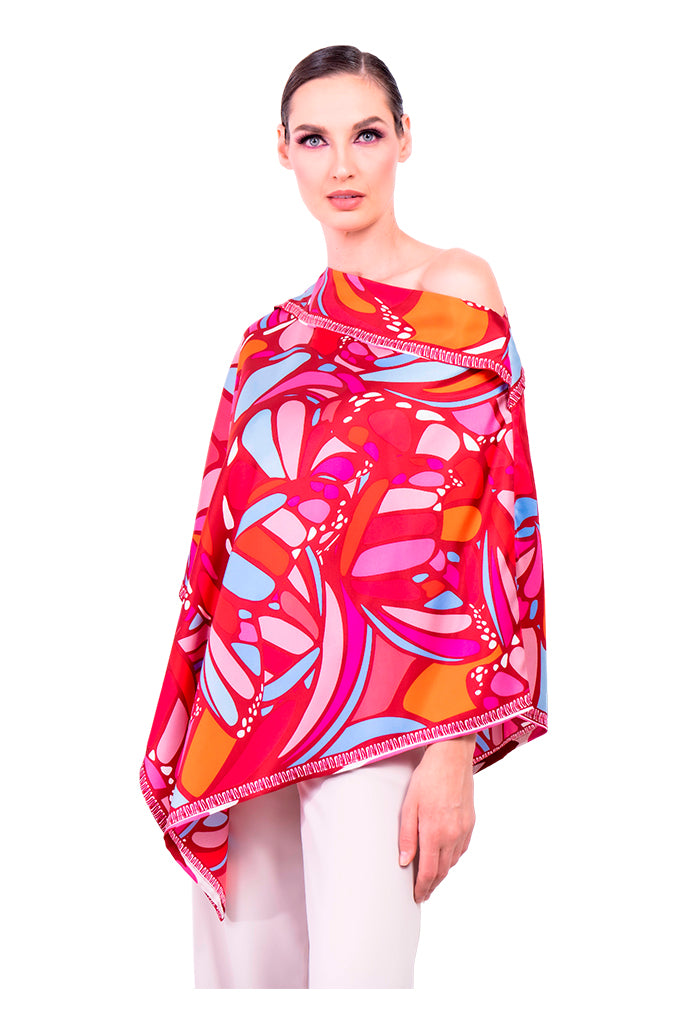 Poncho Mariposa Abstracta