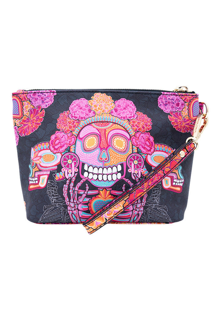 Cosmetiquera Piix Saffiano día de Muertos Catrina