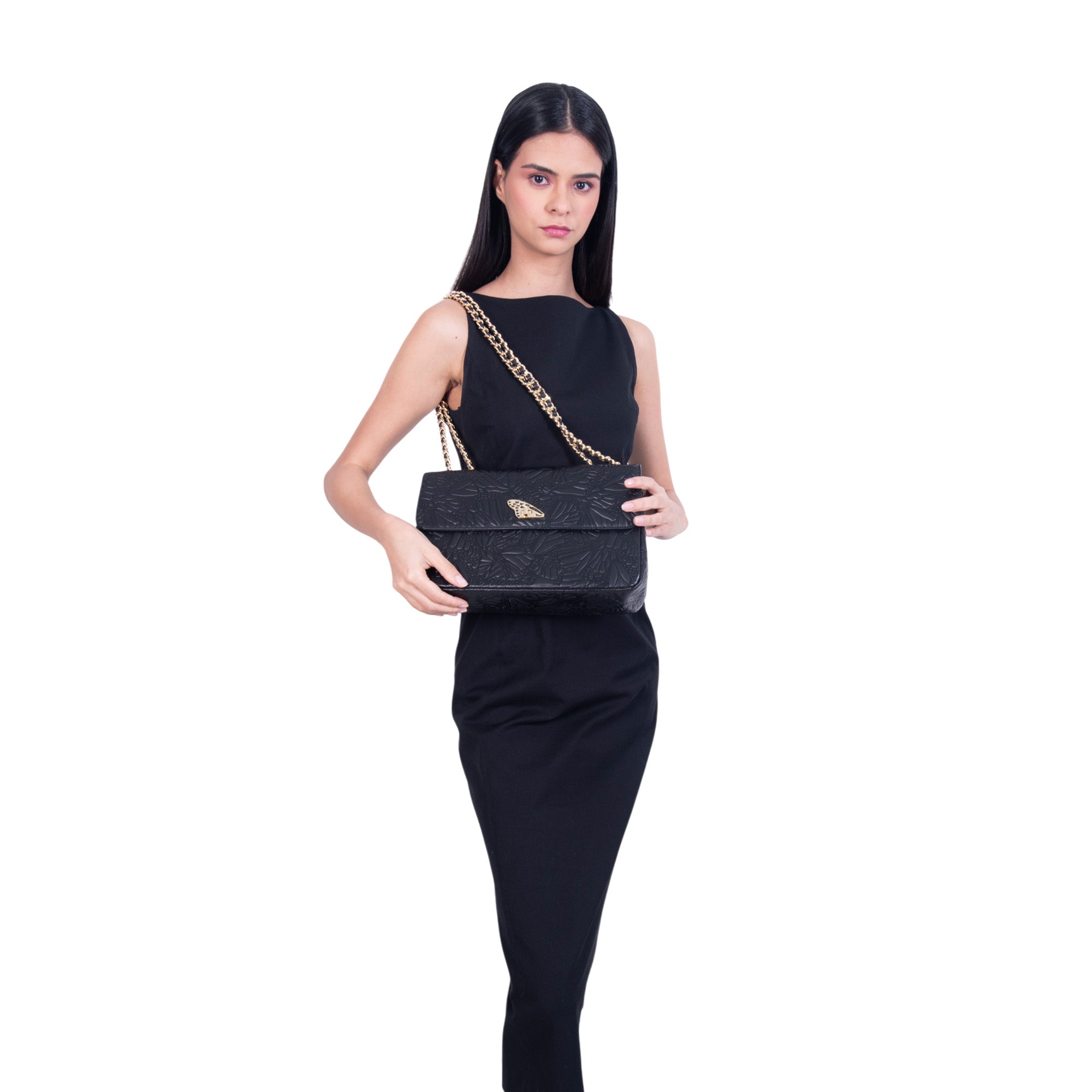 Bolsa Tusbel Piel Grabado Mariposa