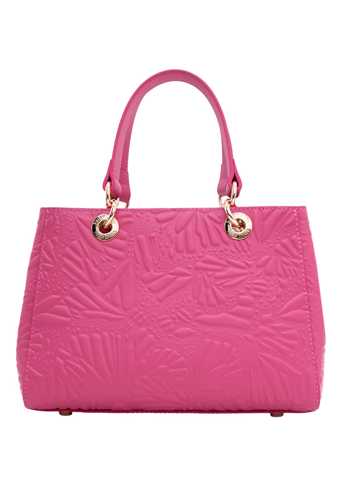 Mini Satchel Kaxan Piel Grabado Mariposa