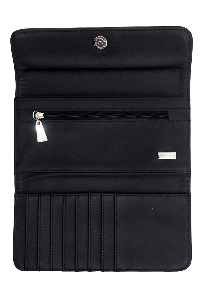 Cartera Bolsillo Negro Diosas Mexicas