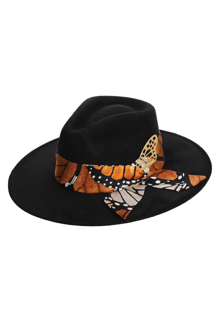 Sombrero Cehuallotl Negro Mariposa Macro Original