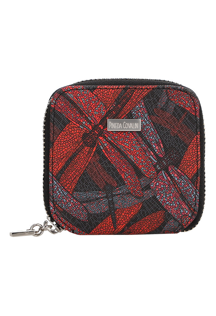 Monedero Tomin Saffiano Lib lula Negro Rojo