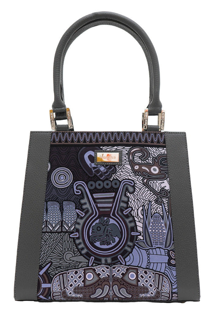 Bolsa Yaab Gris Oxford Diosas Mexicas Negro