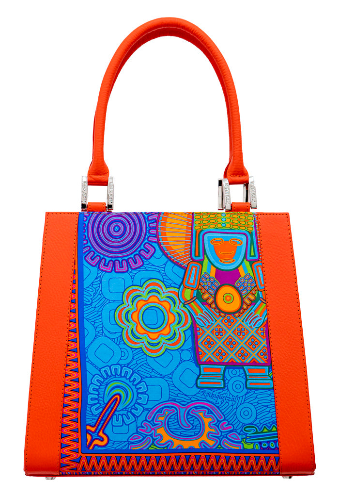Bolsa Yaab Naranja Diosas Mexicas Azul/ Rosa