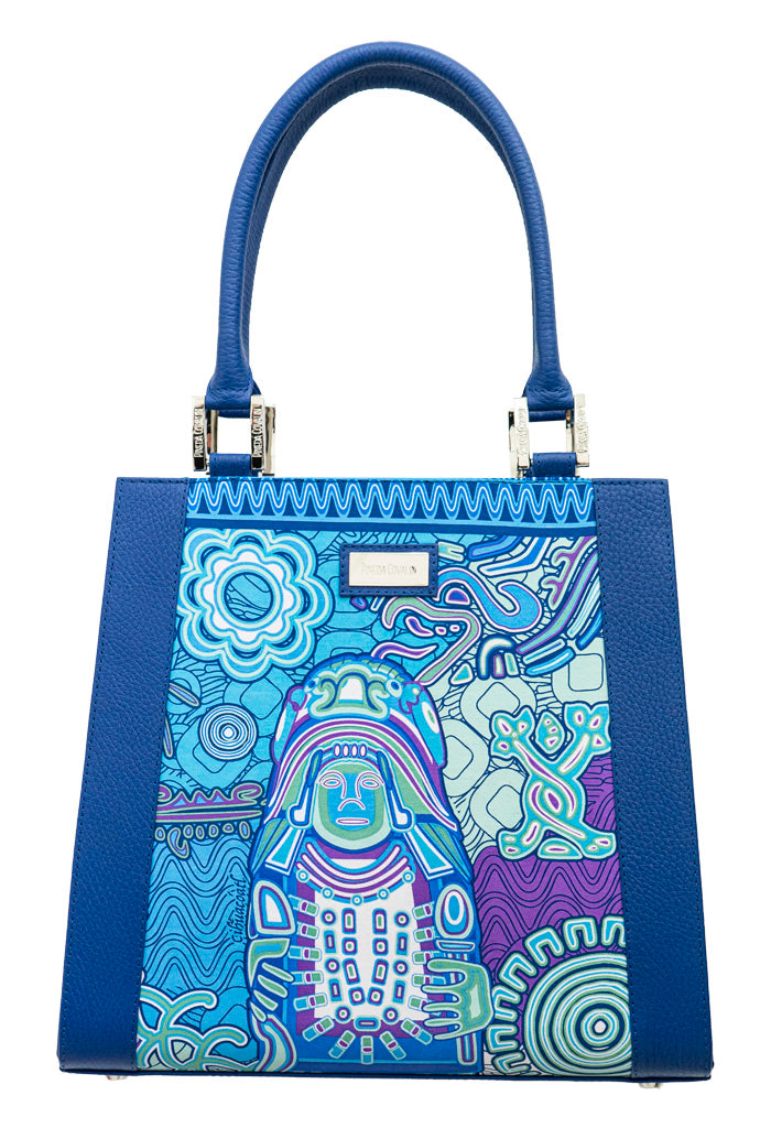 Bolsa Yaab Azul Acero Diosas Mexicas Azul