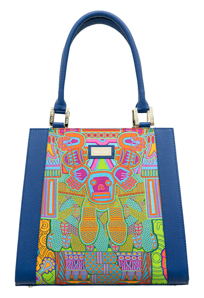 Bolsa Yaab Azul Acero Diosas Mexicas Azul/ Rosa