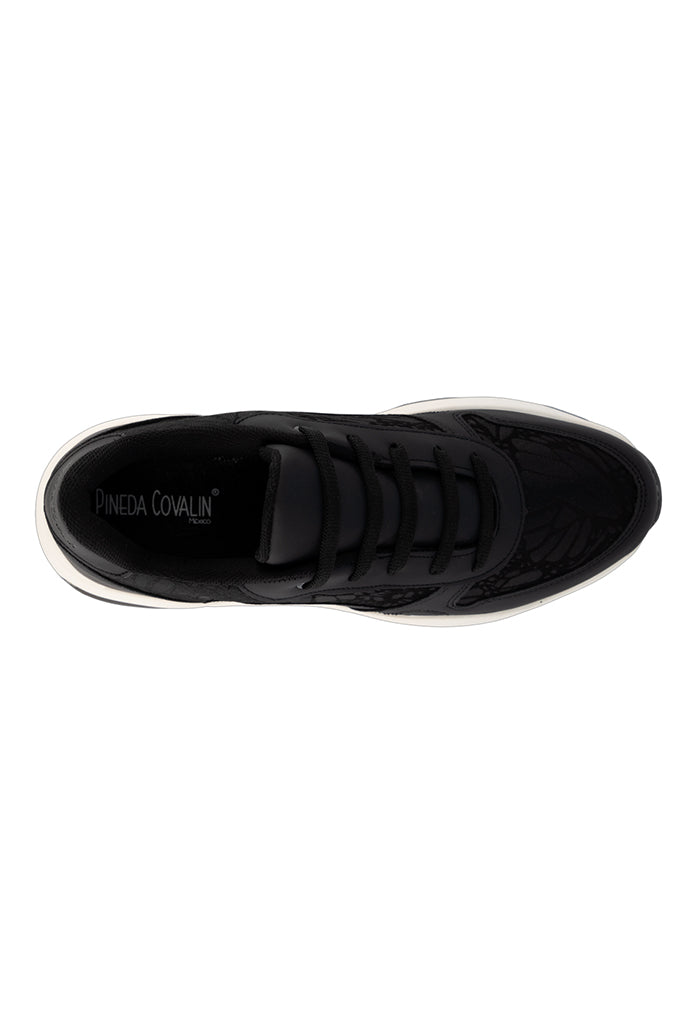 Tenis Mujer Mariposa Vitral Negro/Gris