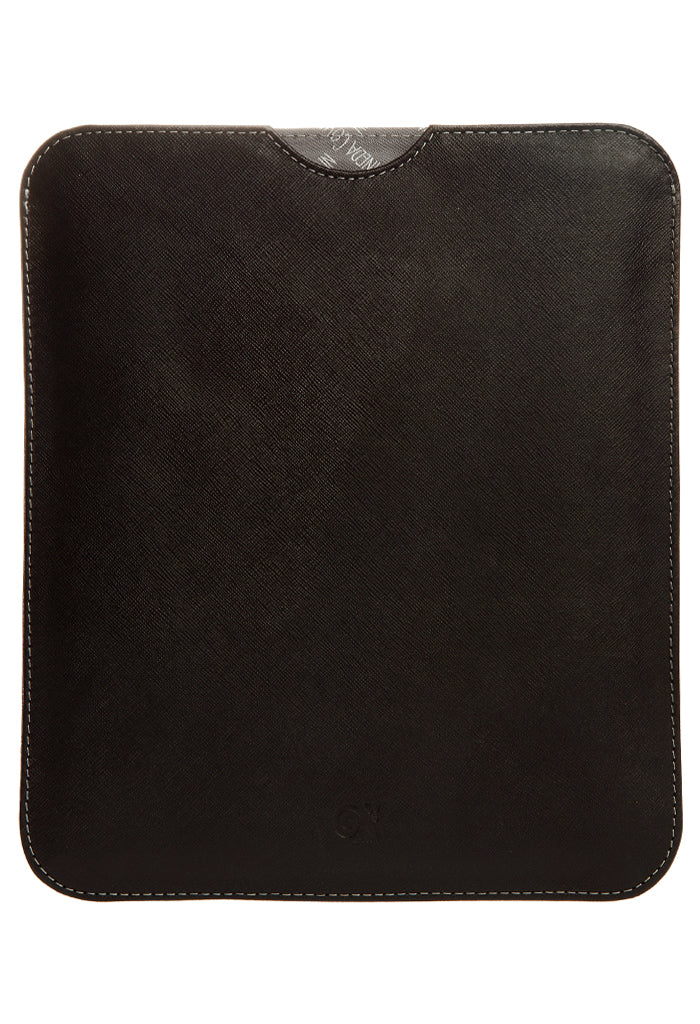 Porta iPad Negro con Pespunte Gris