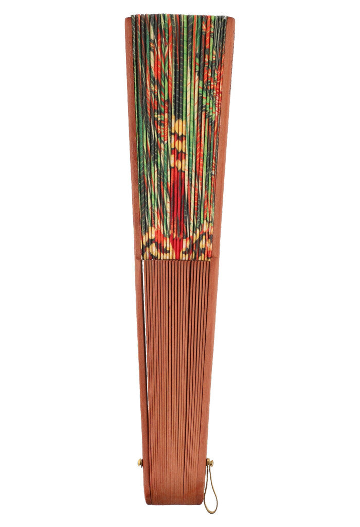 Abanico Iik Arte Plumaria Verde