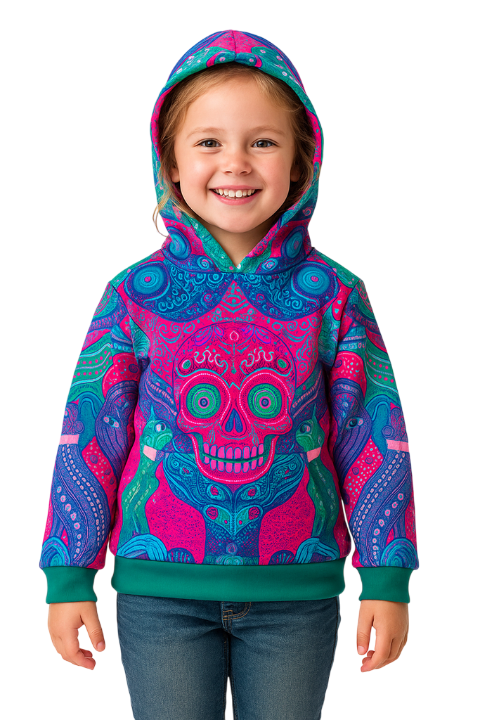 Sudadera Xolo Niña Día de Muertos Mictlán Rosa