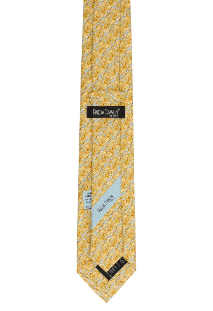 Corbata Cerámica Prehispánica Diagonal  Amarillo