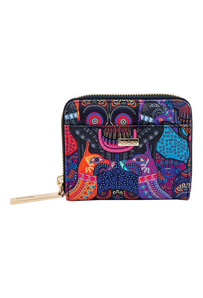 Cartera Chica Saffiano Día de Muertos Mictlán Negro
