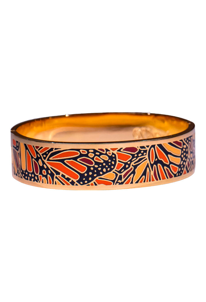 Brazalete Mariposa Monarca Esmaltado con Baño de Oro