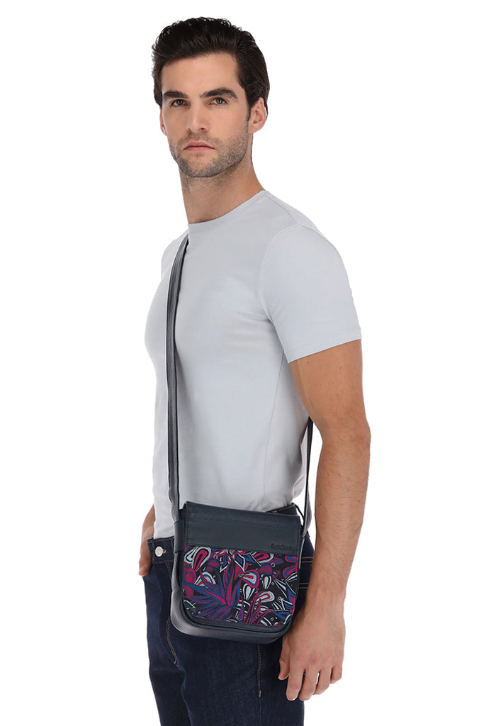 Messenger Bag Kaat Santuario Cactáceas Rosa/Azul