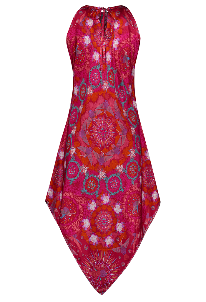 Vestido Largo Colibrí Fucsia