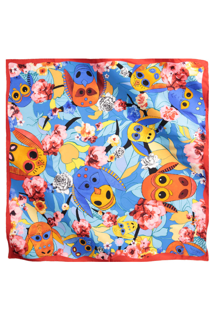 Mascada carnavales latinoamericanos  Azul 90 cm