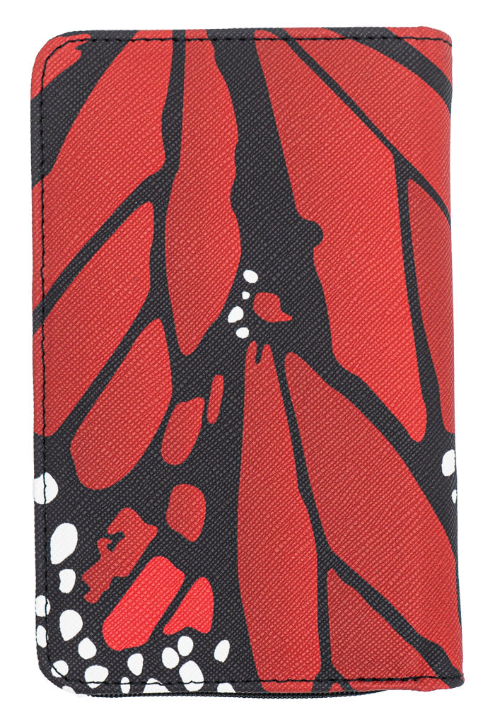 Porta Pasaporte Toox Saffiano Mariposa Macro Rojo Brillante