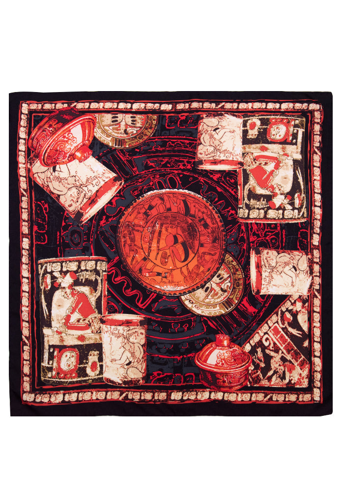 Mascada Cerámica Maya Negro 90 cm