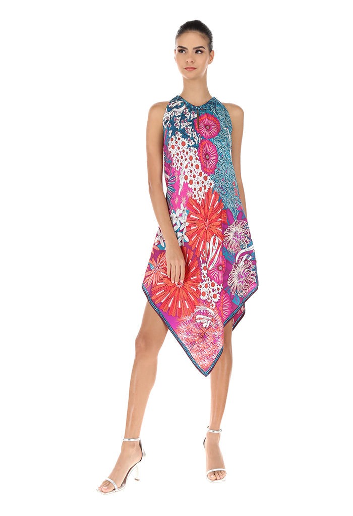 Vestido Largo Herbolaria Azul Acero