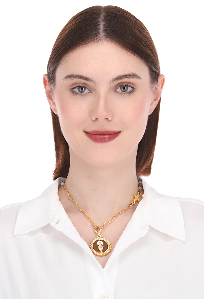 Collar Unisex Virgen Milagrosa con Ágata