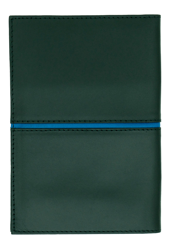 Porta Pasaporte Kukxaan Negro Ribete Azul Grecas de Mitla Azul