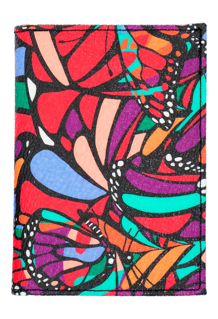Tarjetero Huun Vuelo de Mariposa Negro/Rojo