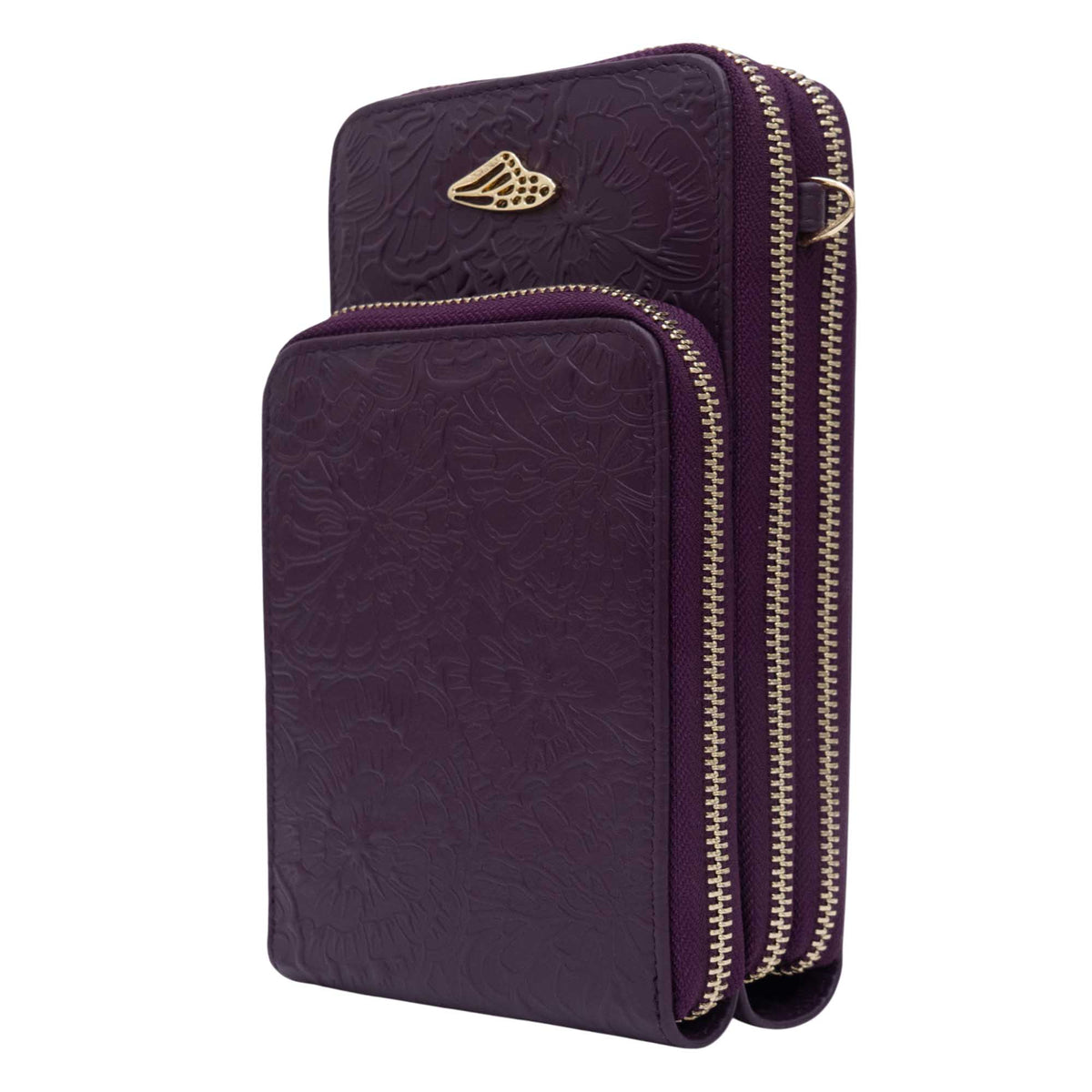 Porta Celular Naab Piel Grabado Cempasúchil