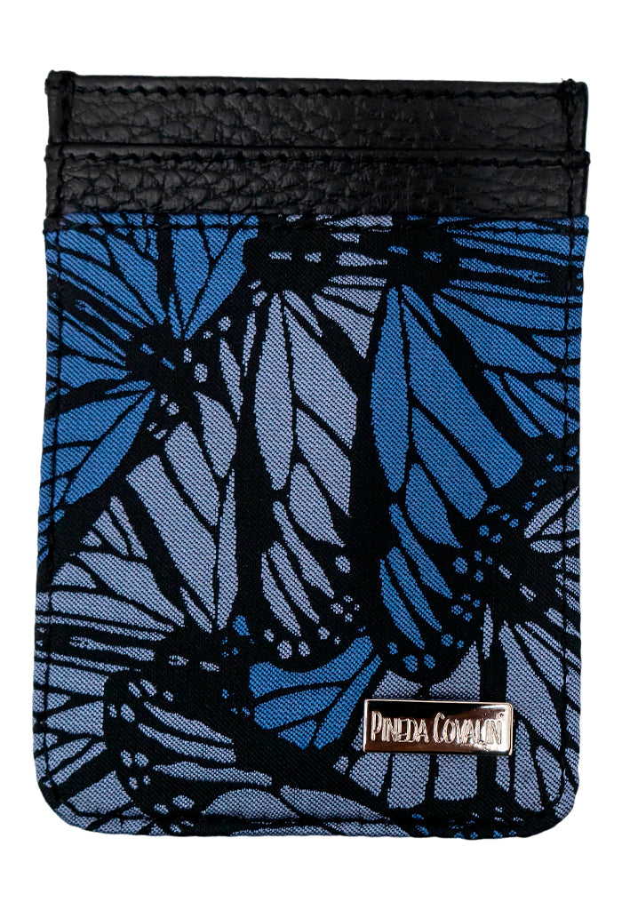 Tarjetero Piich Negro Mariposa-22 Azul/Lila