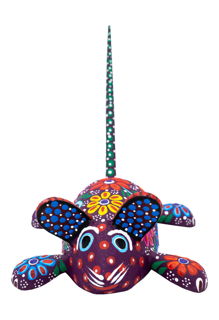 Alebrije Ratón Chico Flores