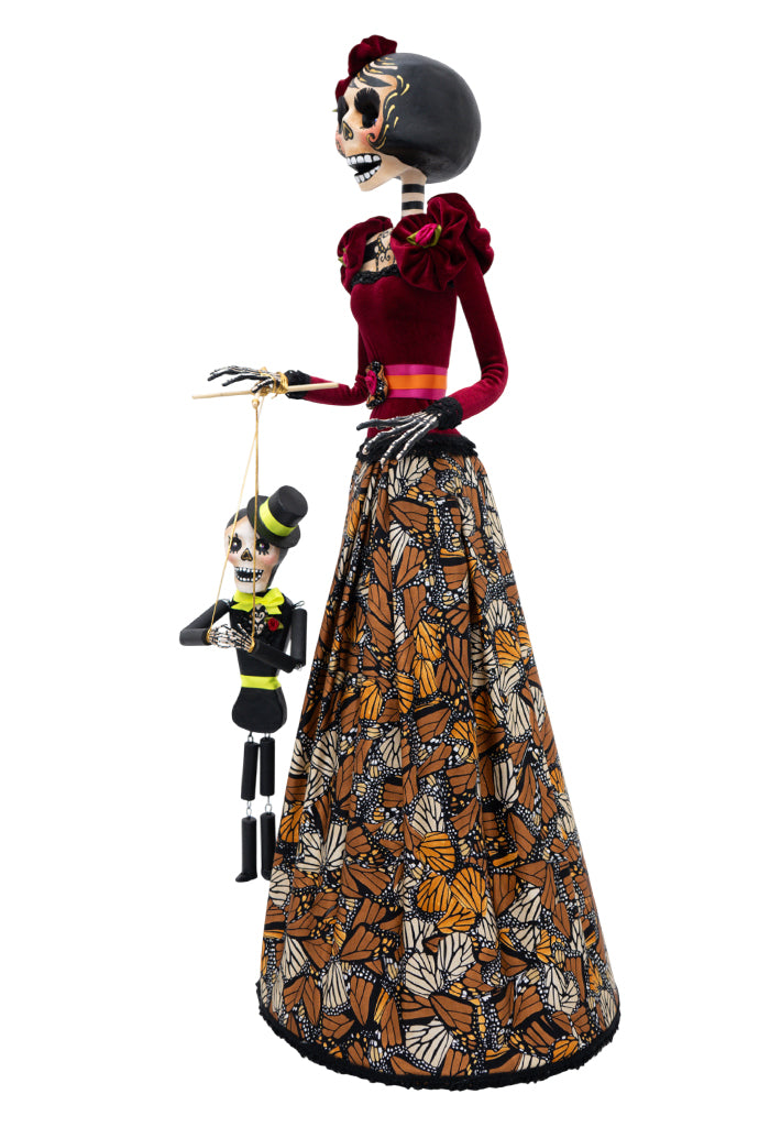 Catrina Titiritera 75 cm Mariposa Monarca