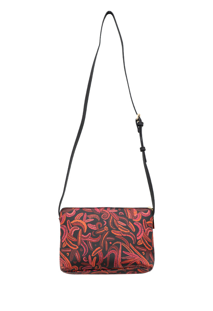 Bolsa Yaakun Saffiano Quetzalcóatl Negro/Rojo