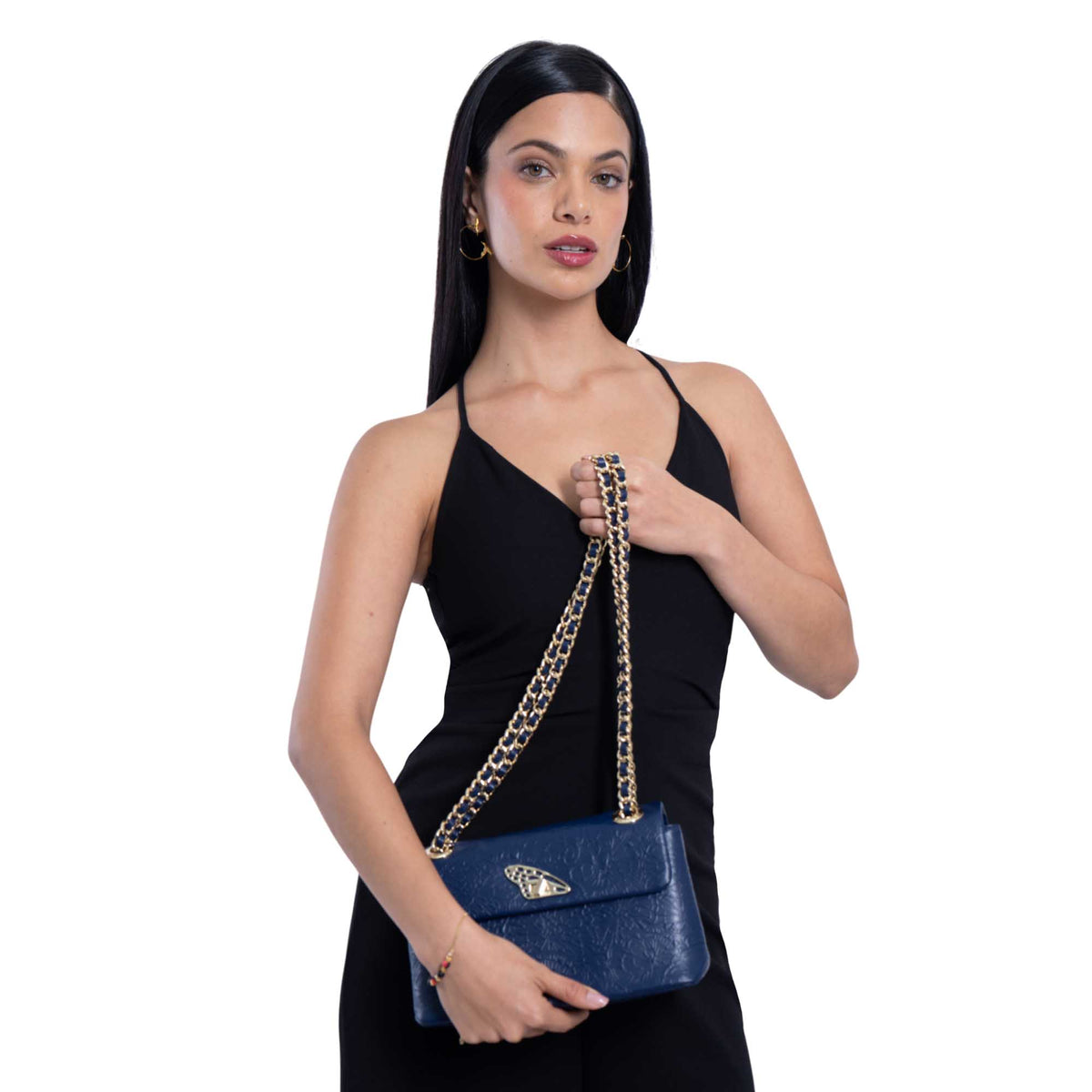 Bolsa Tusbel Piel Mini Piel Grabado Cempasúchil