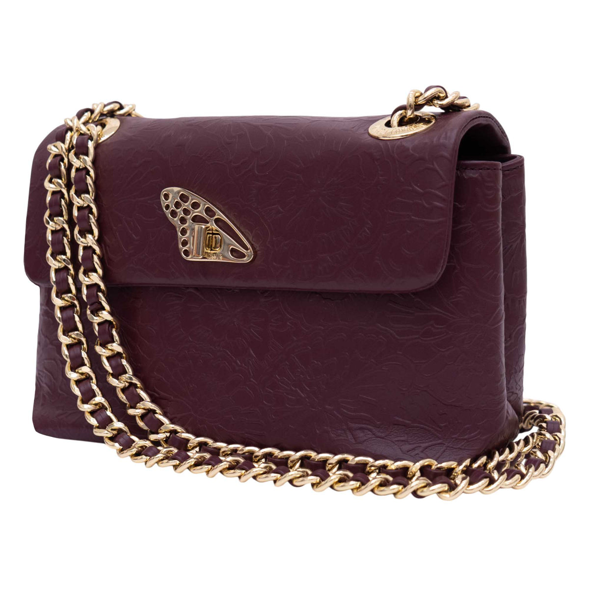 Bolsa Tusbel Piel Mini Piel Grabado Cempasúchil