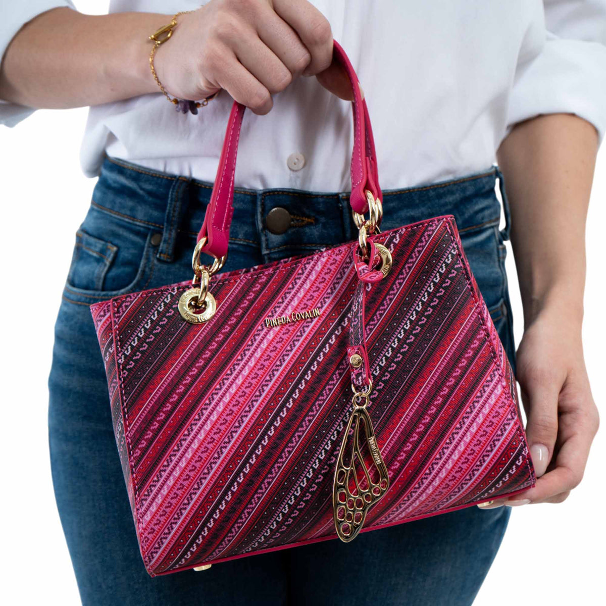 Mini Satchel Kaxan Saffiano Grecas Prehispánicas