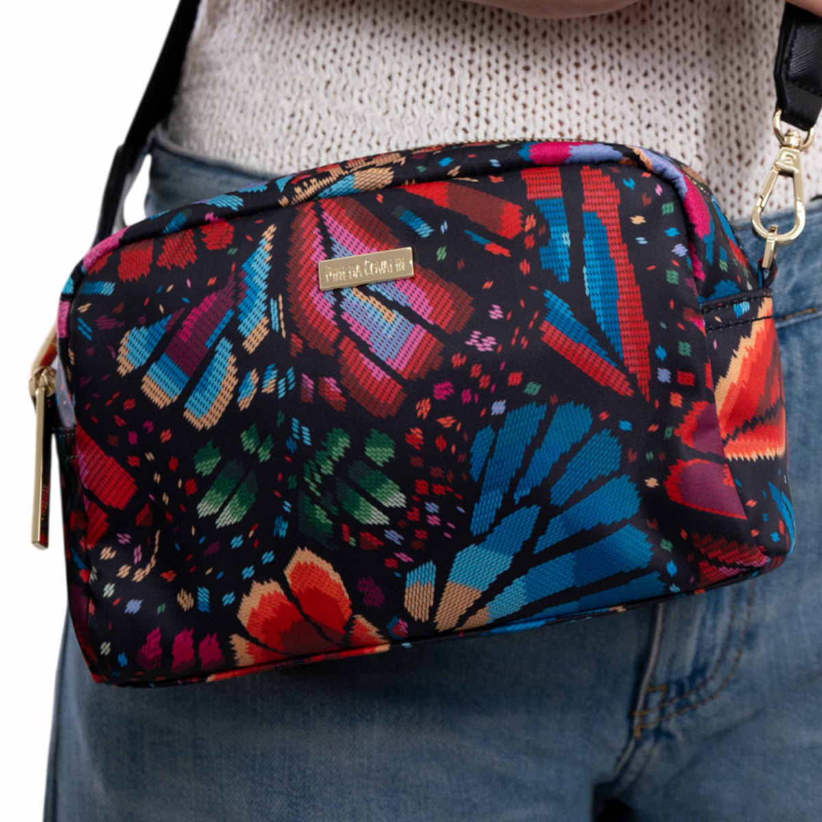 Crossbody Muxan Nylon Mariposa Bordada