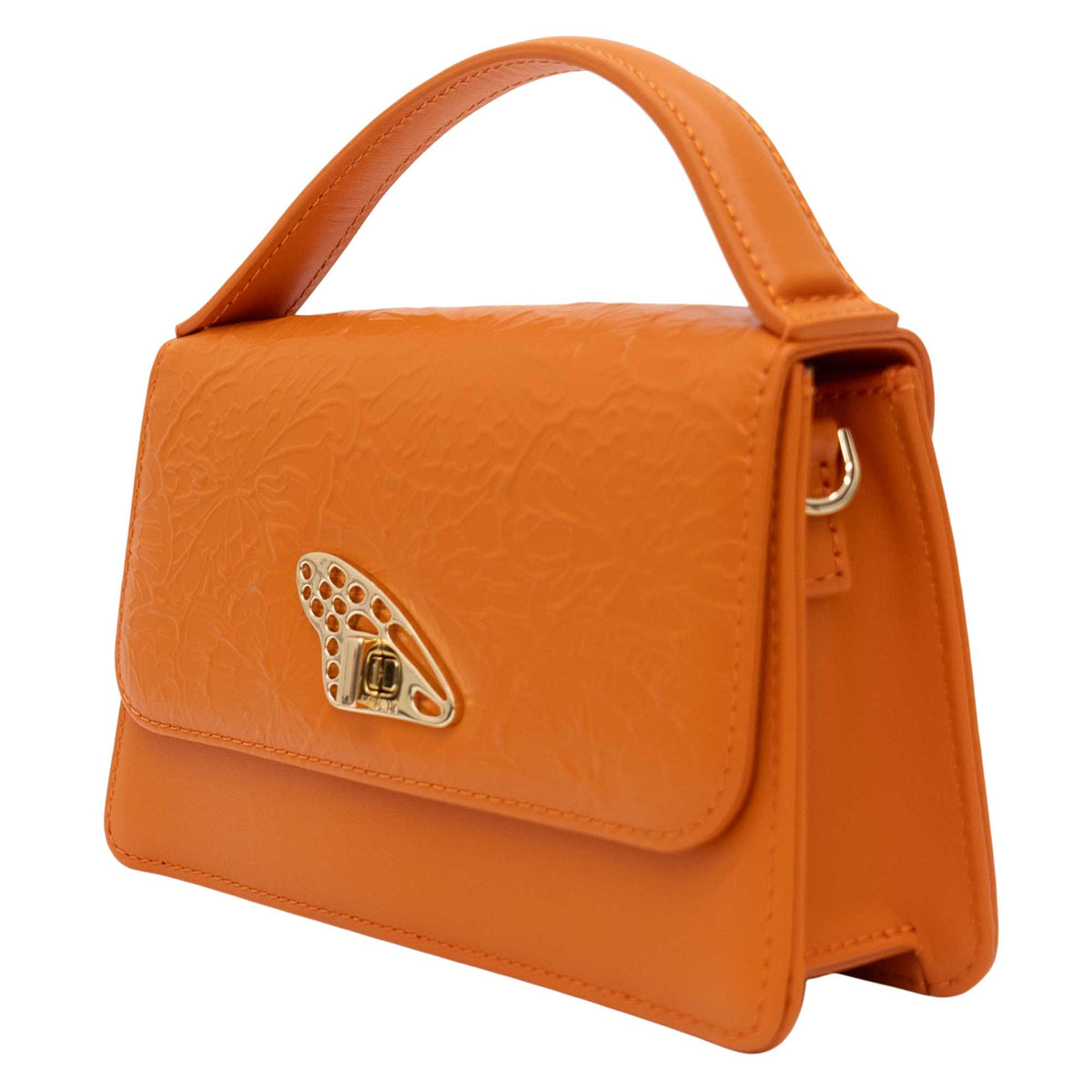 Mini Crossbody Sihul Piel Grabado Cempasúchil
