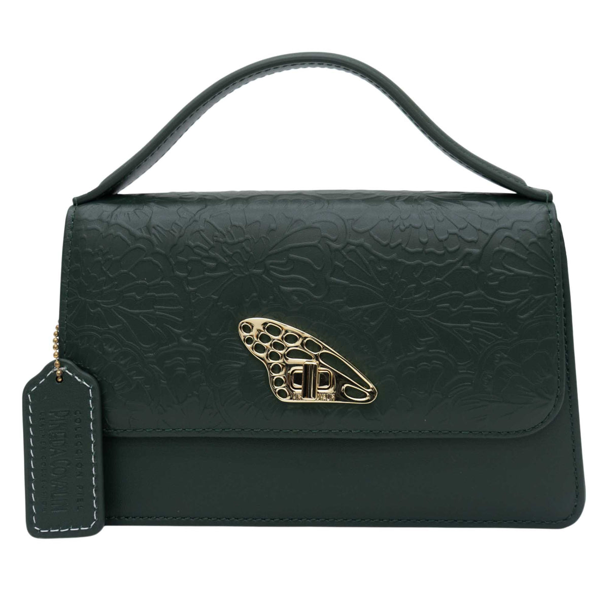 Mini Crossbody Sihul Piel Grabado Cempasúchil