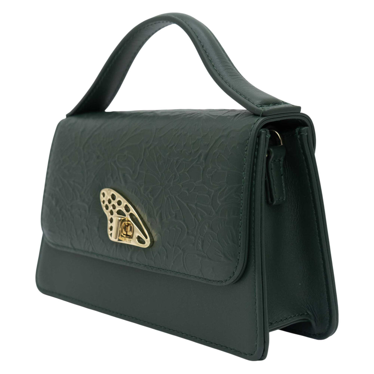 Mini Crossbody Sihul Piel Grabado Cempasúchil