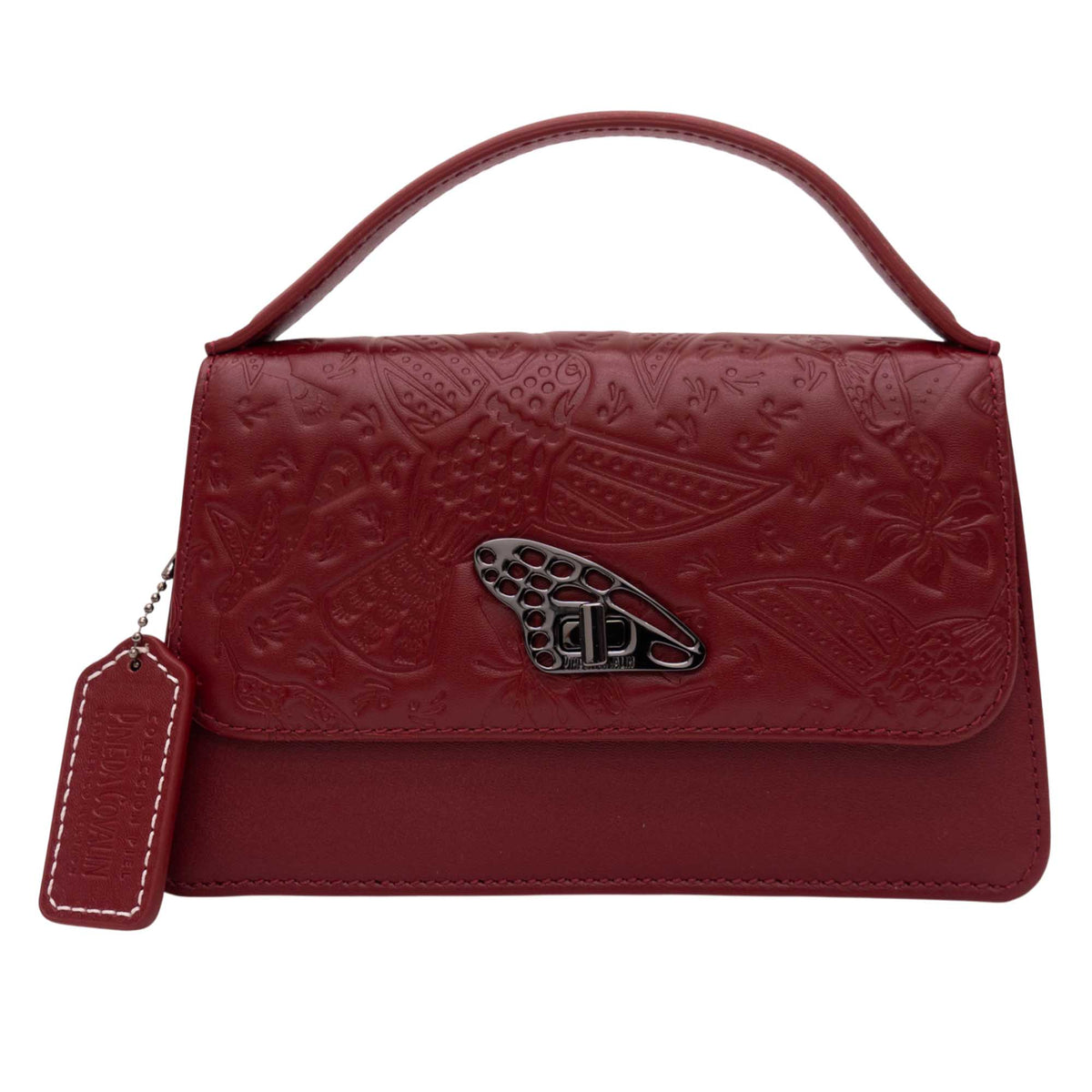 Mini Crossbody Sihul Piel Grabado Colibrí