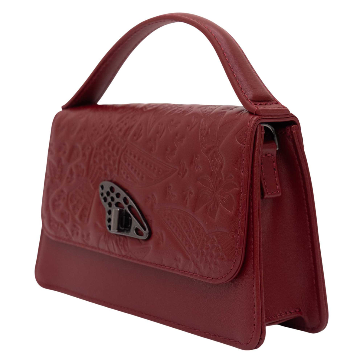 Mini Crossbody Sihul Piel Grabado Colibrí
