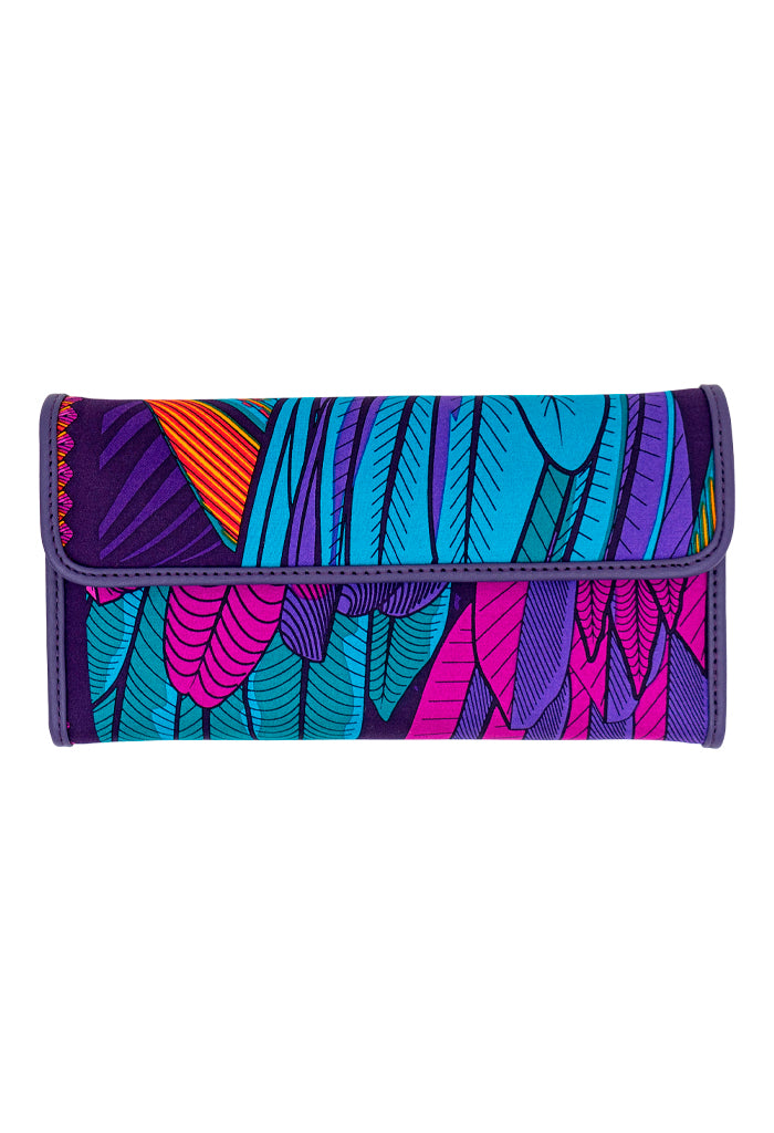 Cartera Bolsillo Negro Guacamaya Morado