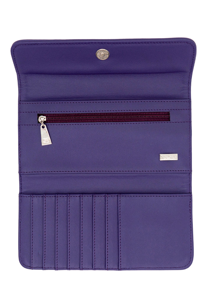 Cartera Bolsillo Negro Guacamaya Morado