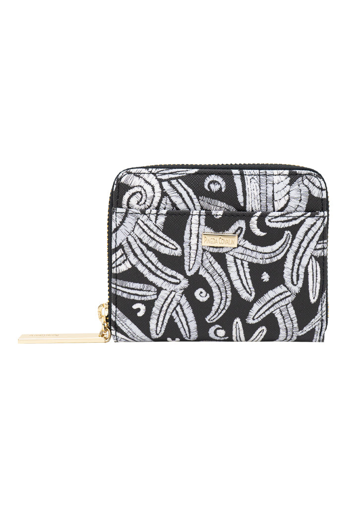 Cartera Chica Saffiano Quetzalcóatl Blanco/Negro